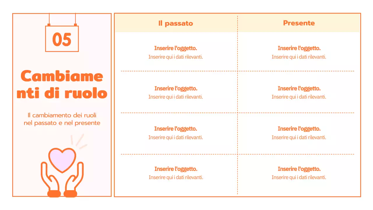 Programma di cultura familiare con simpatiche illustrazioni arancioni