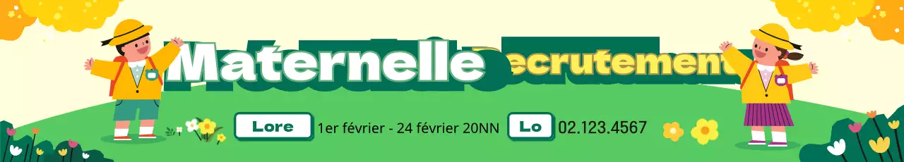 Illustration printanière jardin d'enfants recrutement design