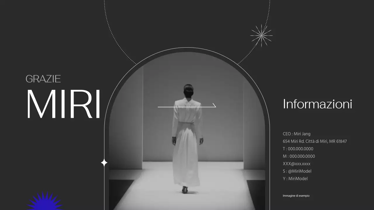 Portfolio dalle linee semplici con accenti viola su sfondo nero