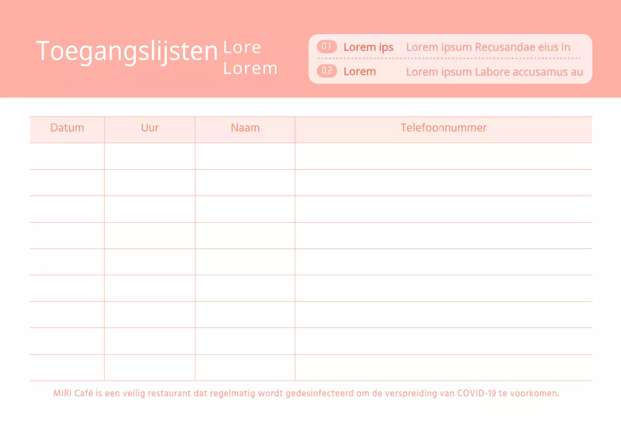 Coronavirus-toegangslijsten