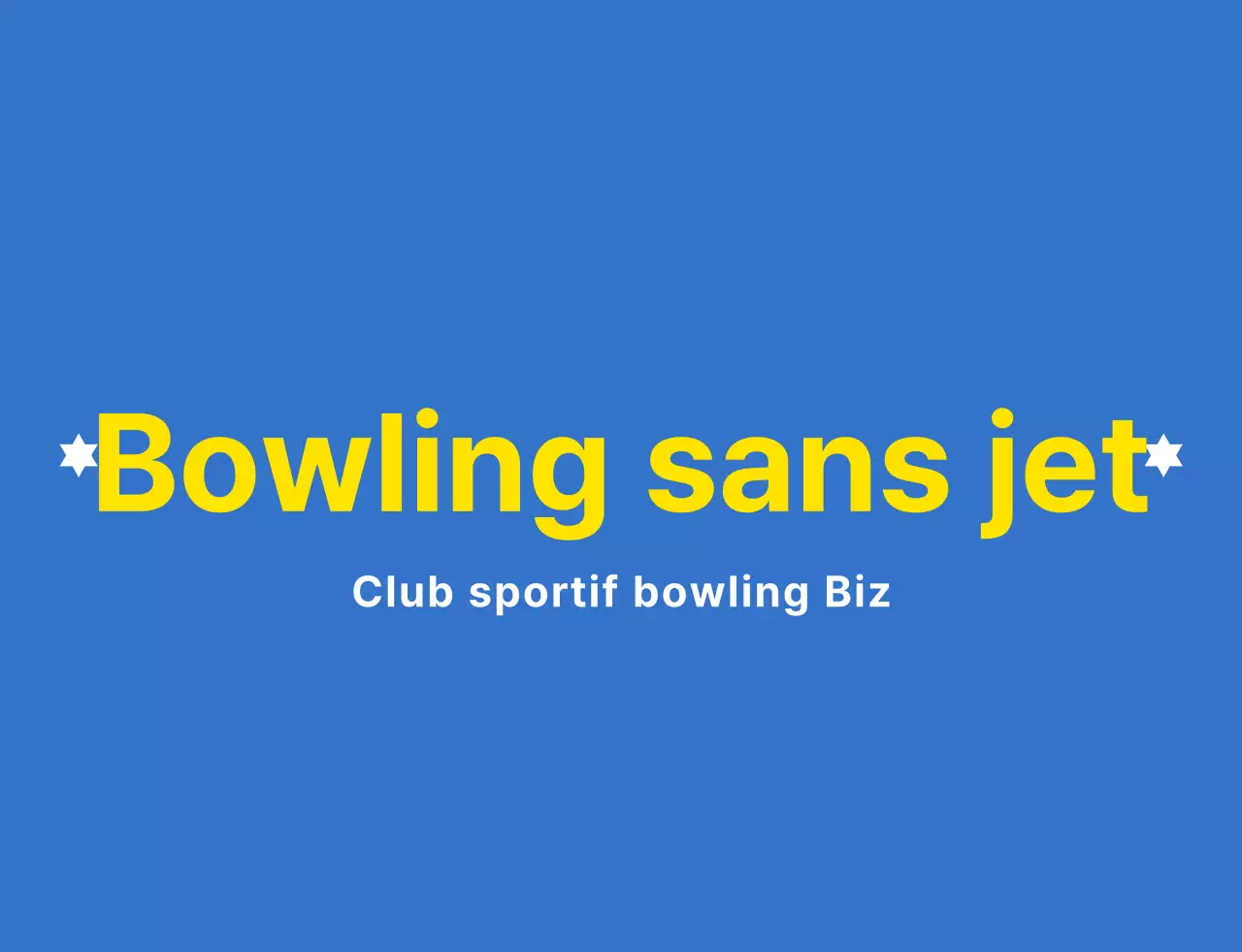 Illustration de bowling et logo emblématique en bleu clair, blanc et jaune pour un club de sport de bowling.