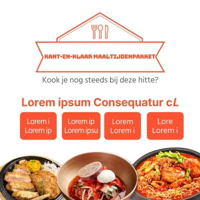 Promoot de aanbieding oranje maaltijdpakketten voor eerste kopers