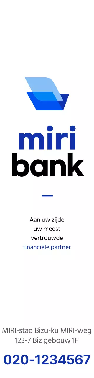 Voor het promoten van een bank met een blauw en zwart logo