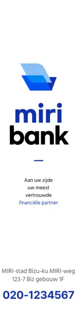Voor het promoten van een bank met een blauw en zwart logo