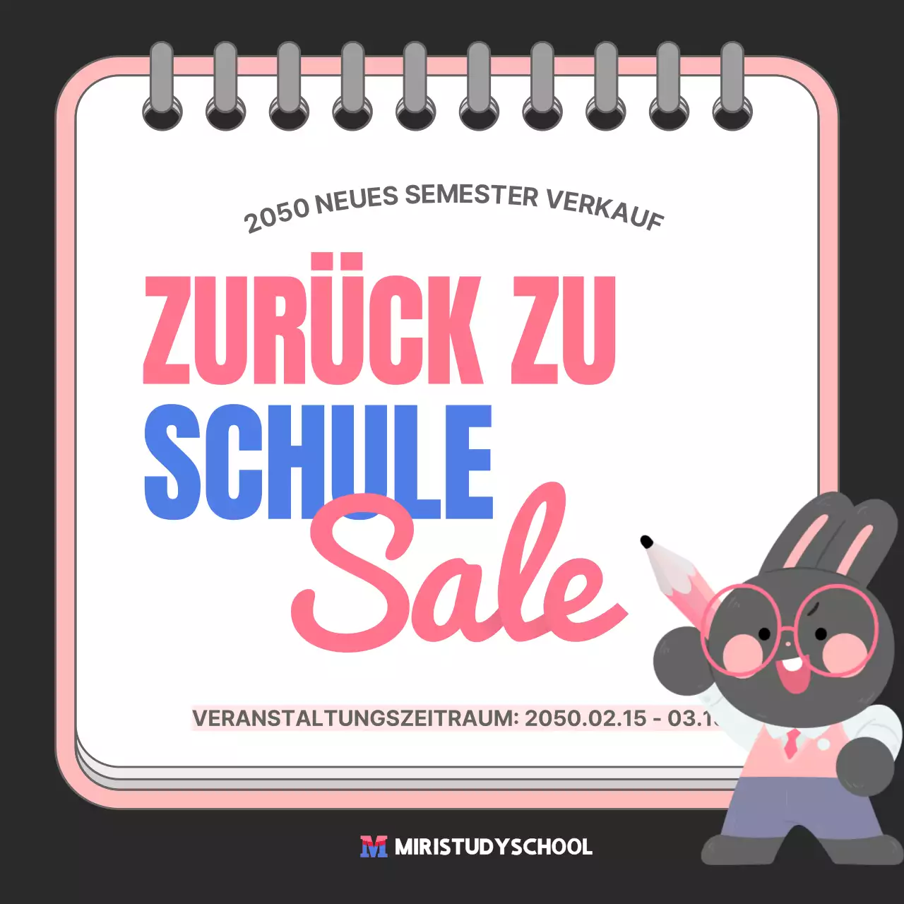 Süße Angebote für die Schulzeit in Rosa und Schwarz