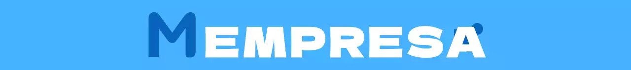 Una promoción de empresa limpia con un logotipo inglés en azul y azul claro.