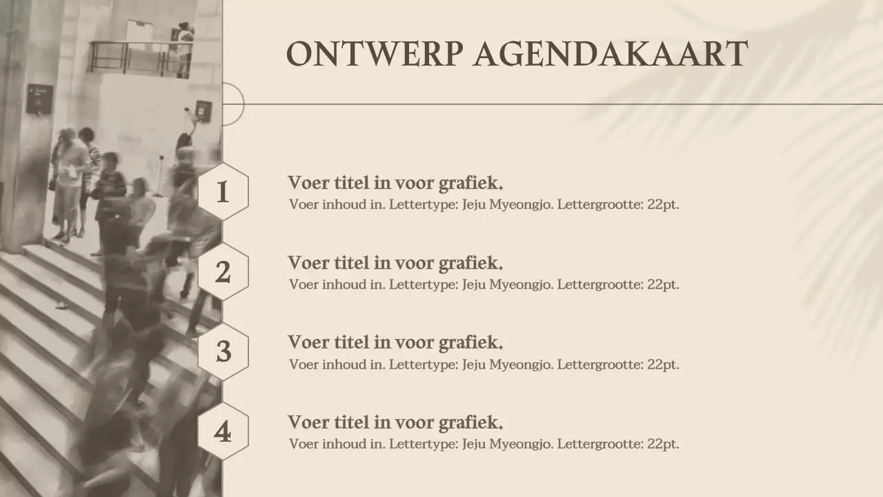 Emotionele agendakaart in lichtgeel en bruin