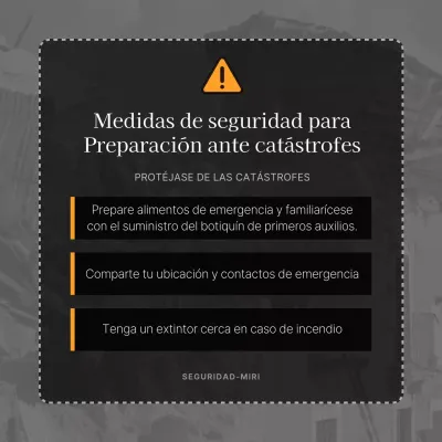 Control de seguridad en caso de catástrofe en negro y amarillo