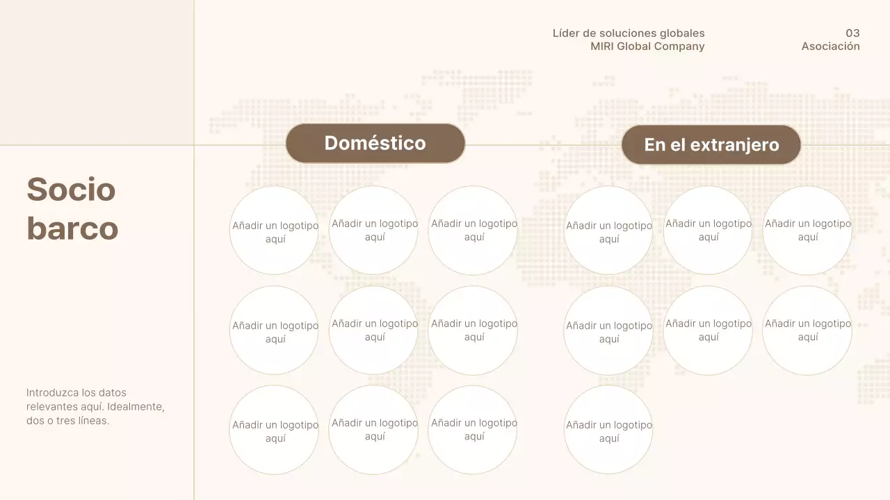 Un sencillo perfil de empresa en marrón y beige