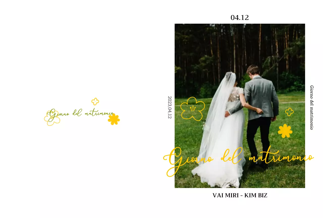 Illustrazione floreale di primavera concetto di invito di nozze in chartreuse e giallo