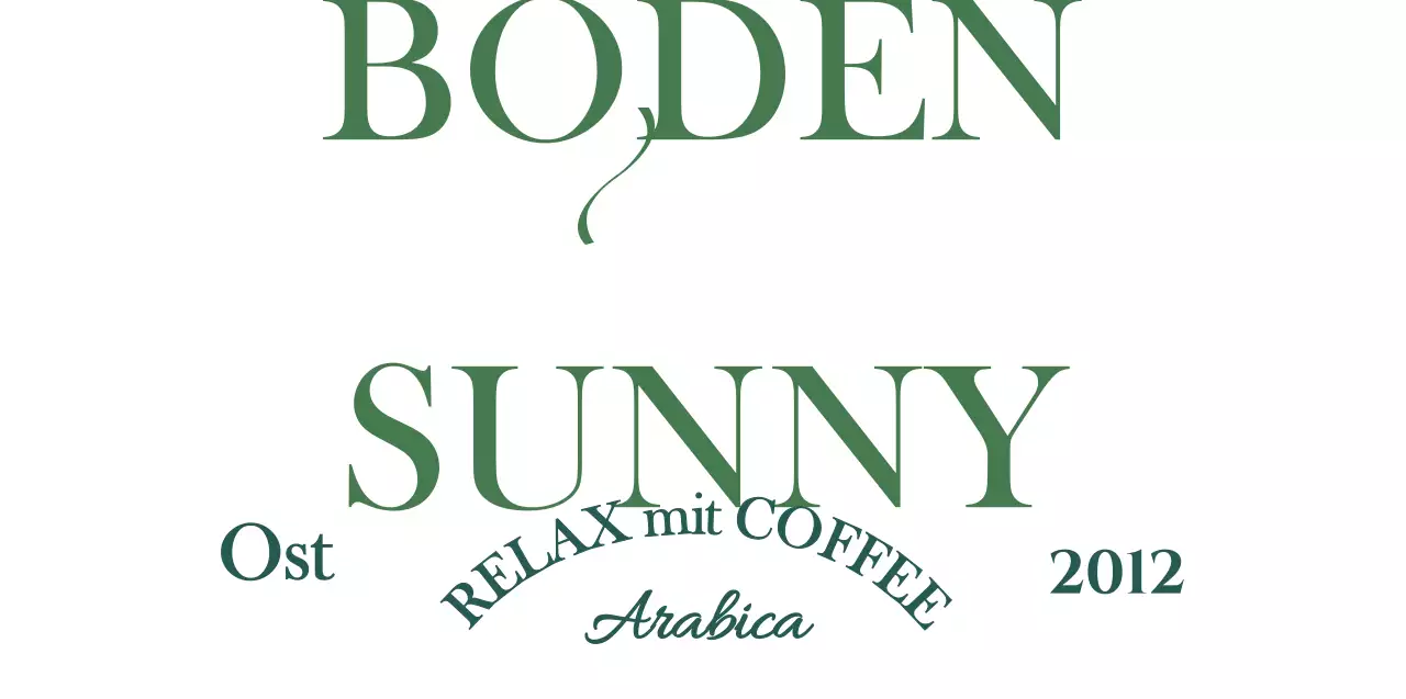 Café-Ware mit dunkelgrünem, luxuriösem Konzepttext