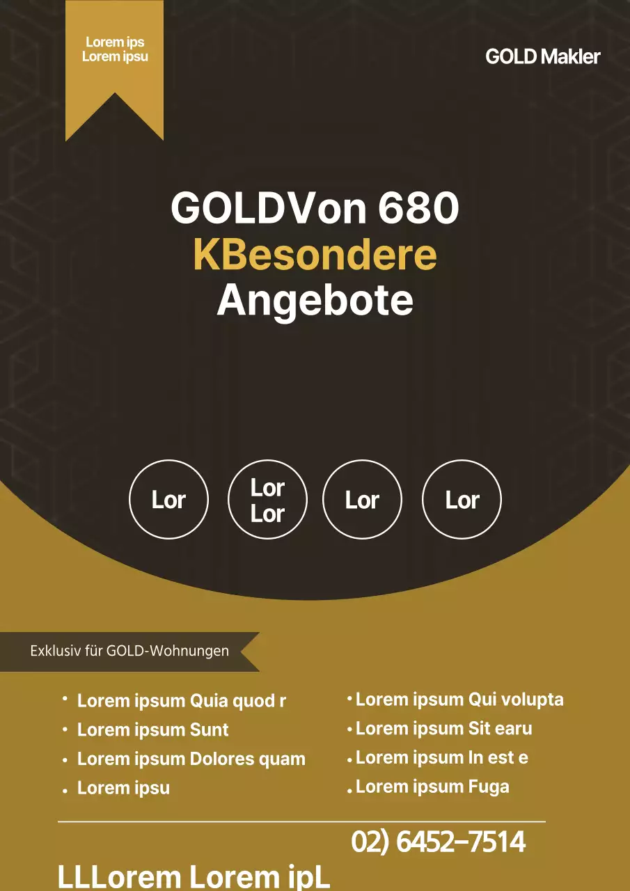 Werben Sie für ein Sonderangebot für eine goldene und braune, saubere Wohnung