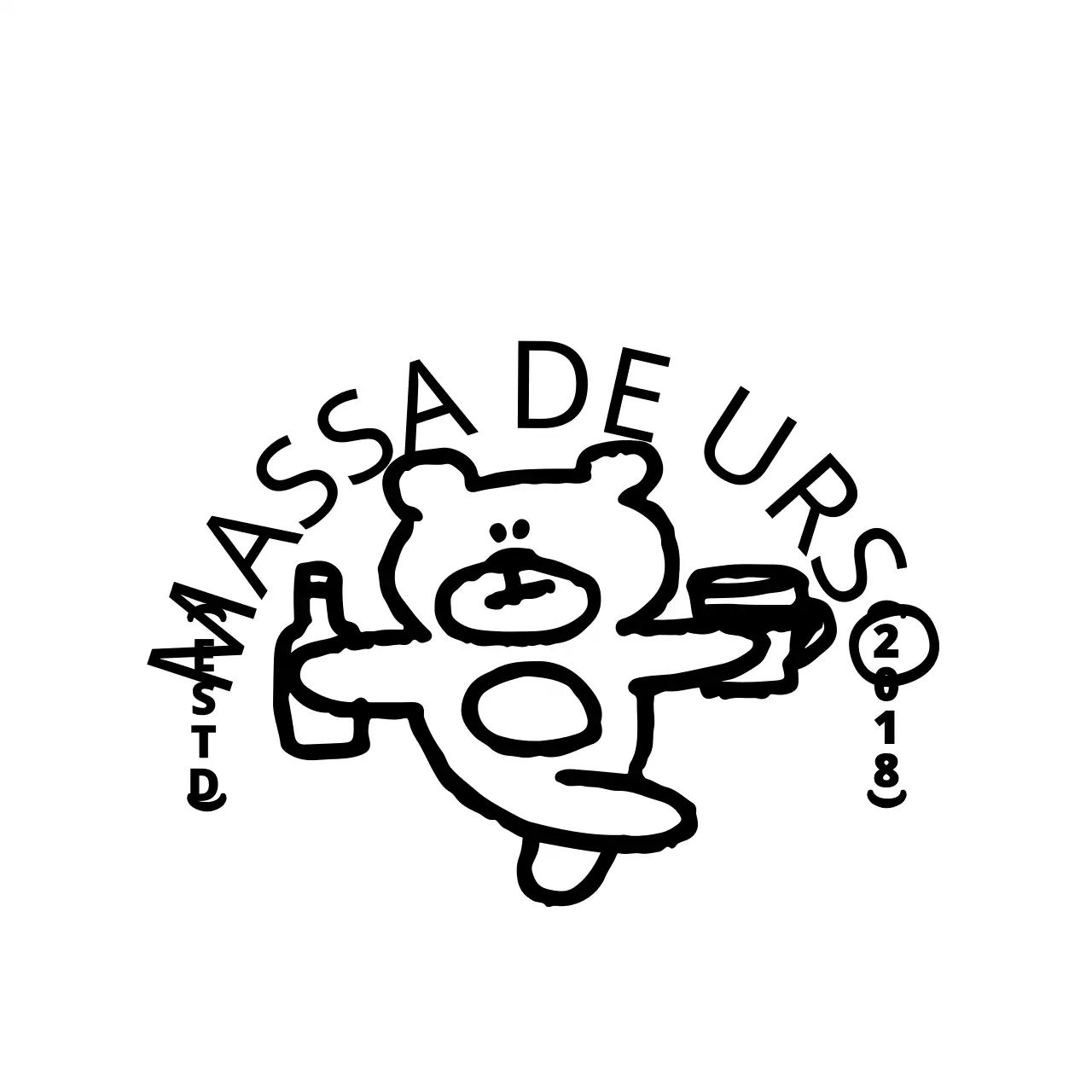 Para informações e serviços de pub no estilo do logótipo do emblema com uma ilustração de um urso engraçado