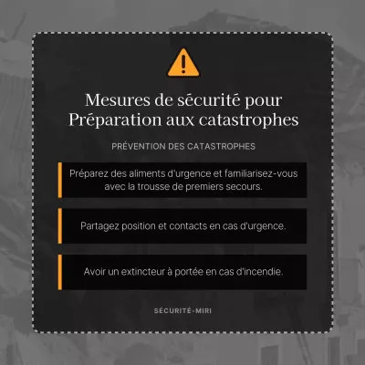 Contrôle de sécurité pour la préparation aux catastrophes en noir et jaune