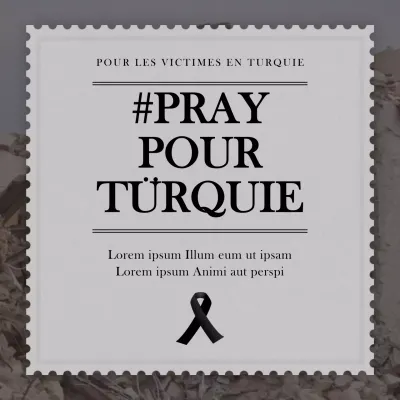 texte de la prière turque en noir et gris