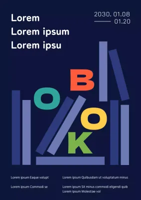 Aufruf an alle Winterleser in der Grundschule mit beruhigenden blauen Büchern und Alphabetkonzepten