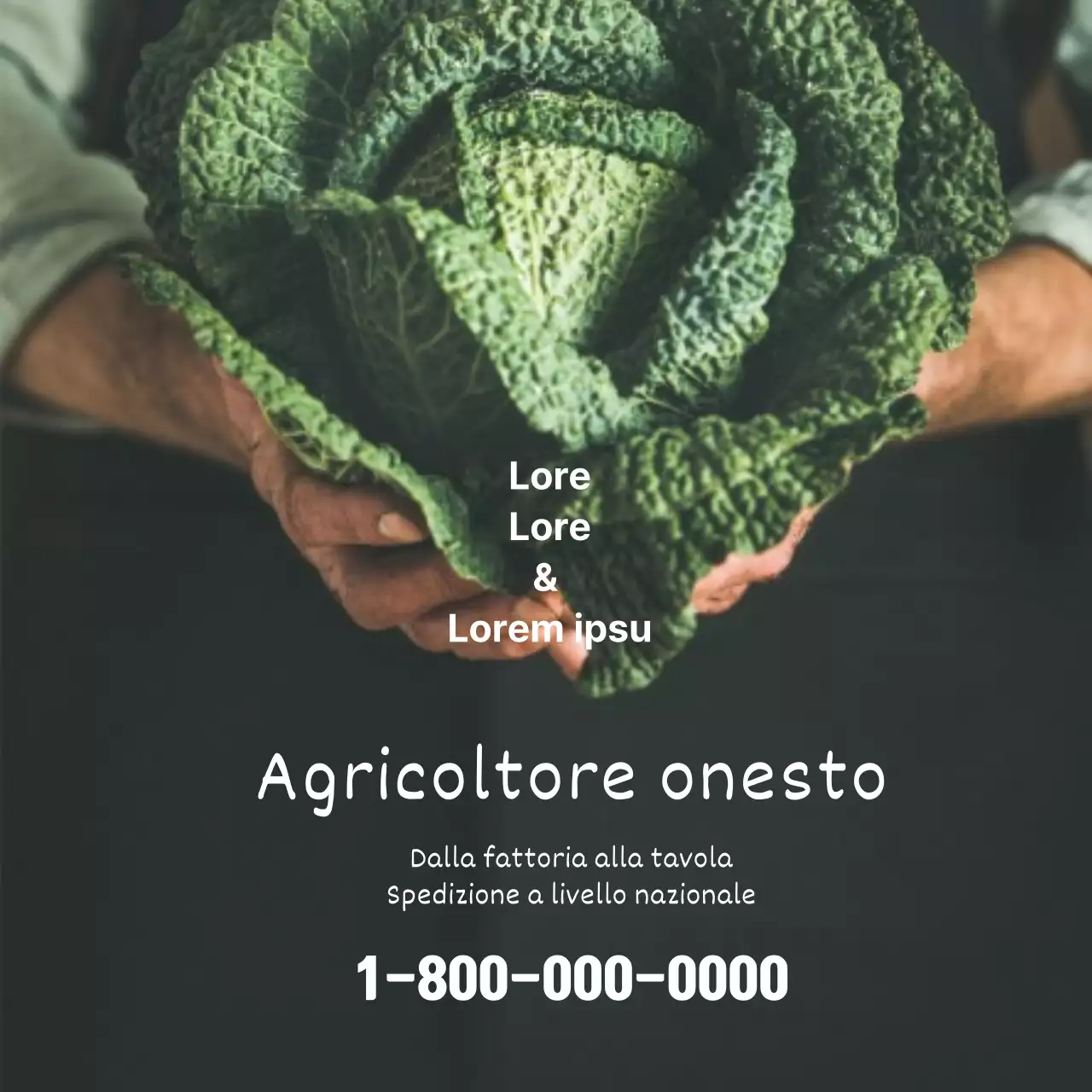 La foto verde mette in evidenza l'agricoltore della fattoria Neat