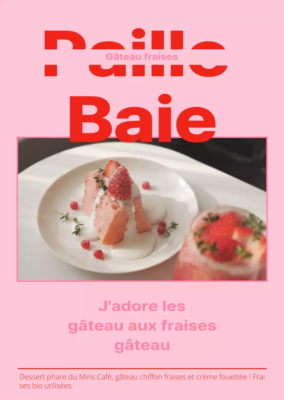 Promouvoir un menu cadre photo en rouge et rose