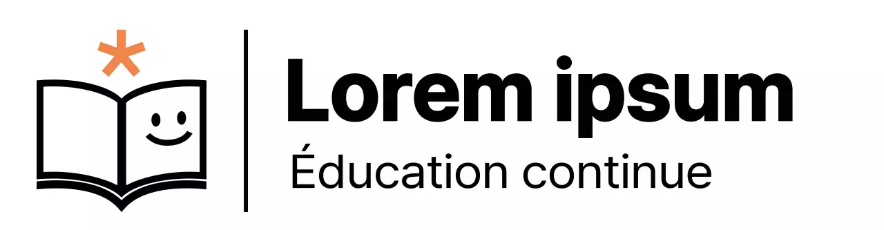 Logo du centre d'apprentissage public avec des symboles orange et noirs liés aux livres