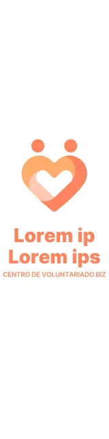 Símbolo sencillo en forma de corazón en naranja y amarillo brillante Divulgación y promoción de los centros de voluntariado