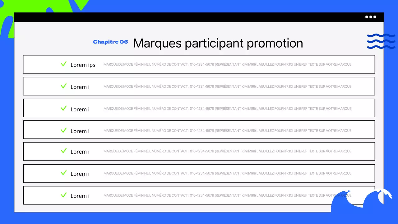 Promotion estivale avec des touches de bleu et des couleurs fluorescentes