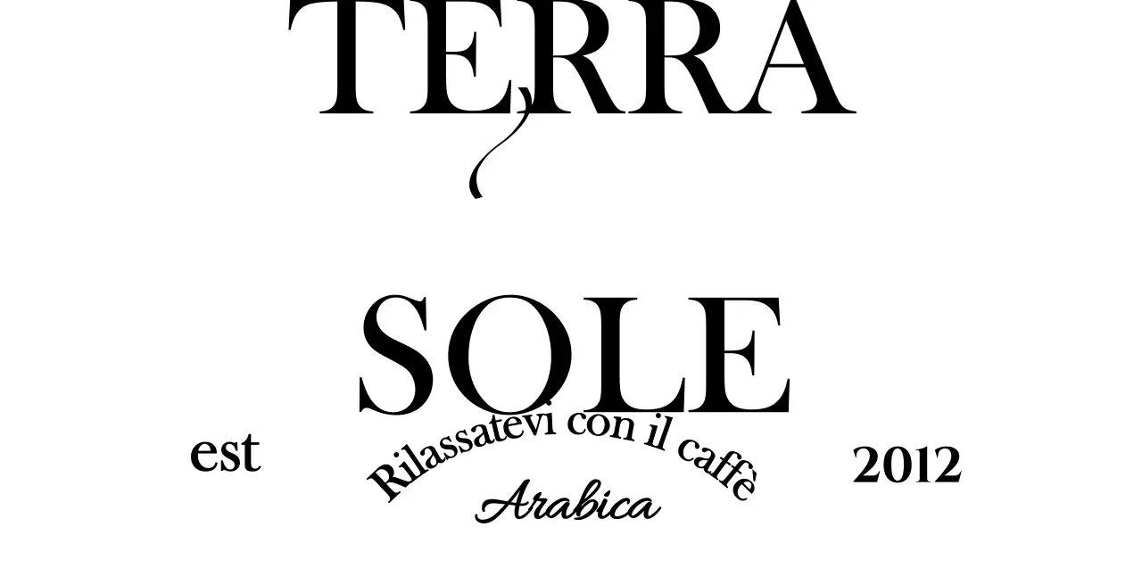 Merchandising del caffè con testo nero, di classe e concettuale