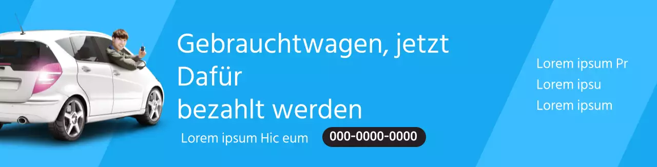 Blaues sauberes Foto zur Förderung des Gebrauchtwagenverkaufs