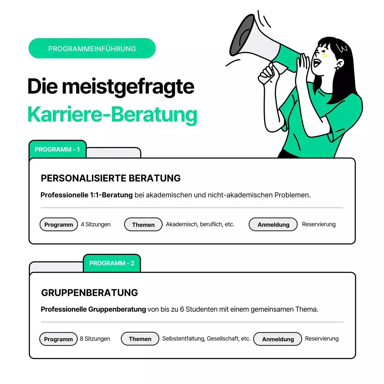 Wie man das graue und grüne saubere Studentenberatungszentrum nutzt