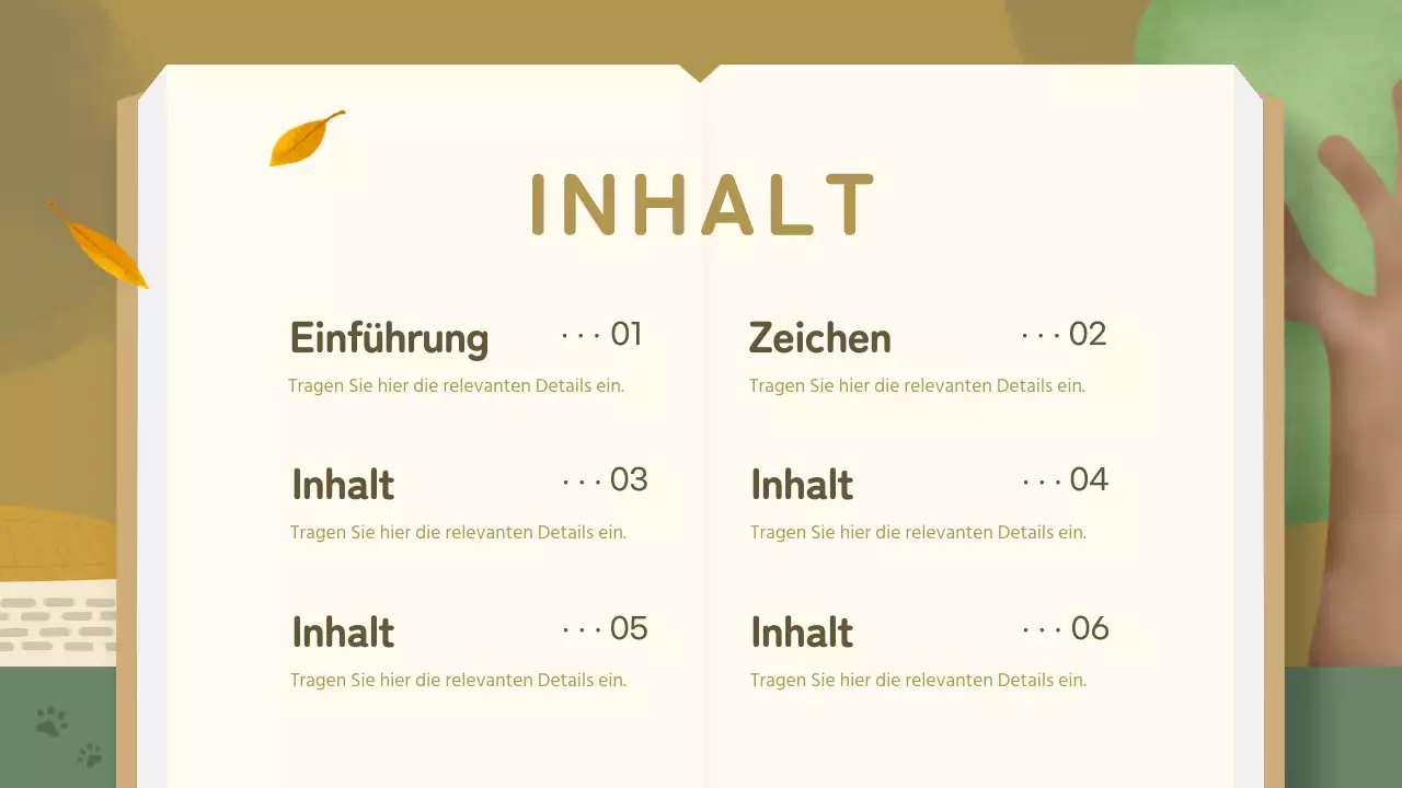 Goldene und grüne traditionelle Märchenstunde