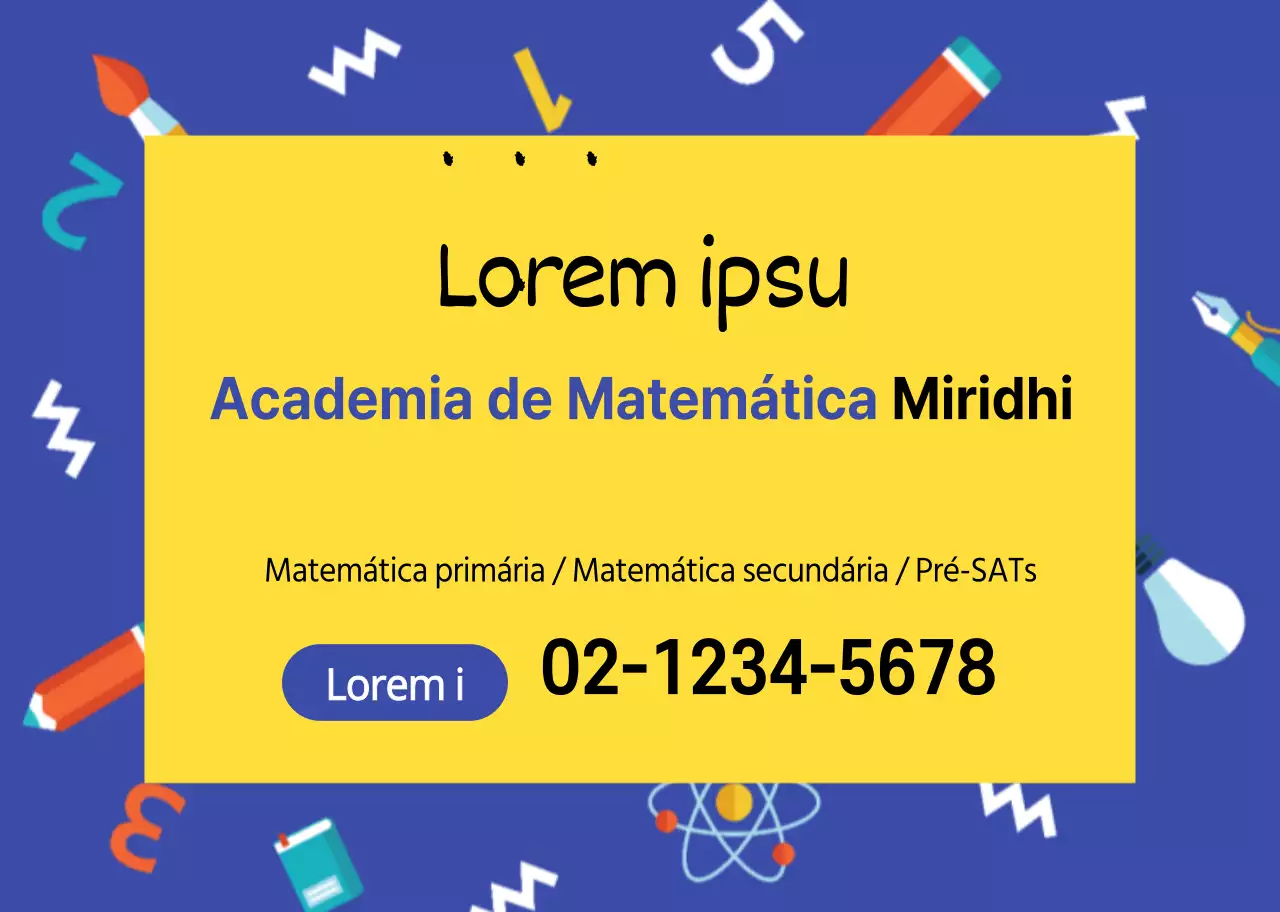 Padrão de ilustração de uma janela azul a promover uma escola de matemática