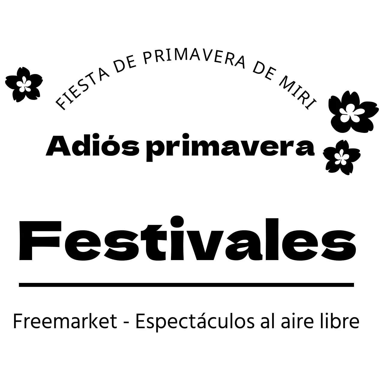 Promocionar una fiesta de primavera con un concepto emotivo basado en una sencilla ilustración negra de un cerezo en flor.