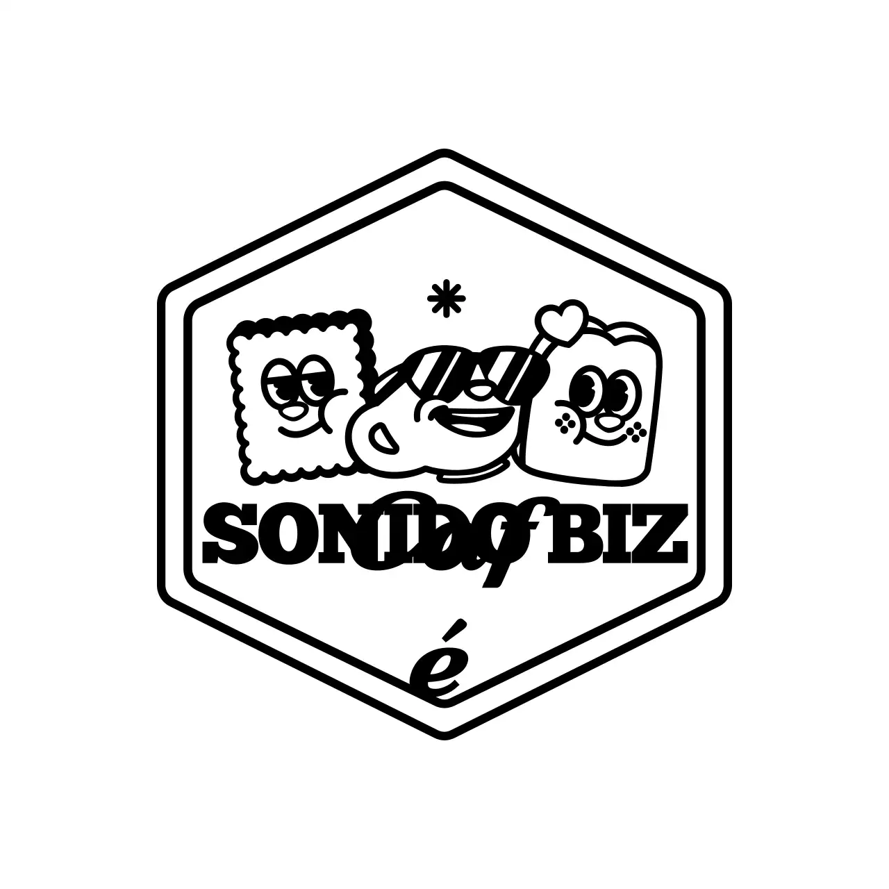 Sencillo y bonito logotipo ilustrado estilo cafetería