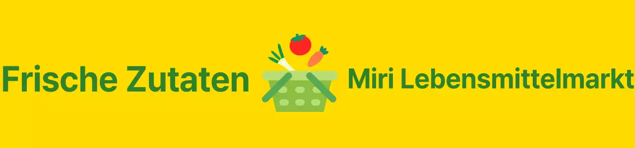 Supermarkt Mitarbeiter Weste mit bunten Gemüse und Korb Lebensmittelgeschäft Illustration Logo