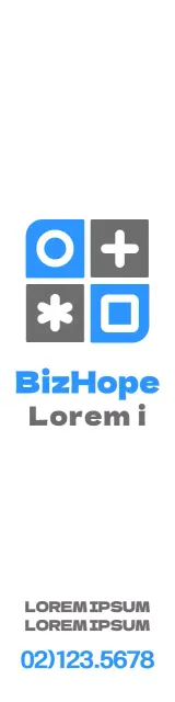 Stile semplice e pulito di combinazione di forme e simboli del logo in blu e grigio scuro Promozione e promozione dell'ospedale