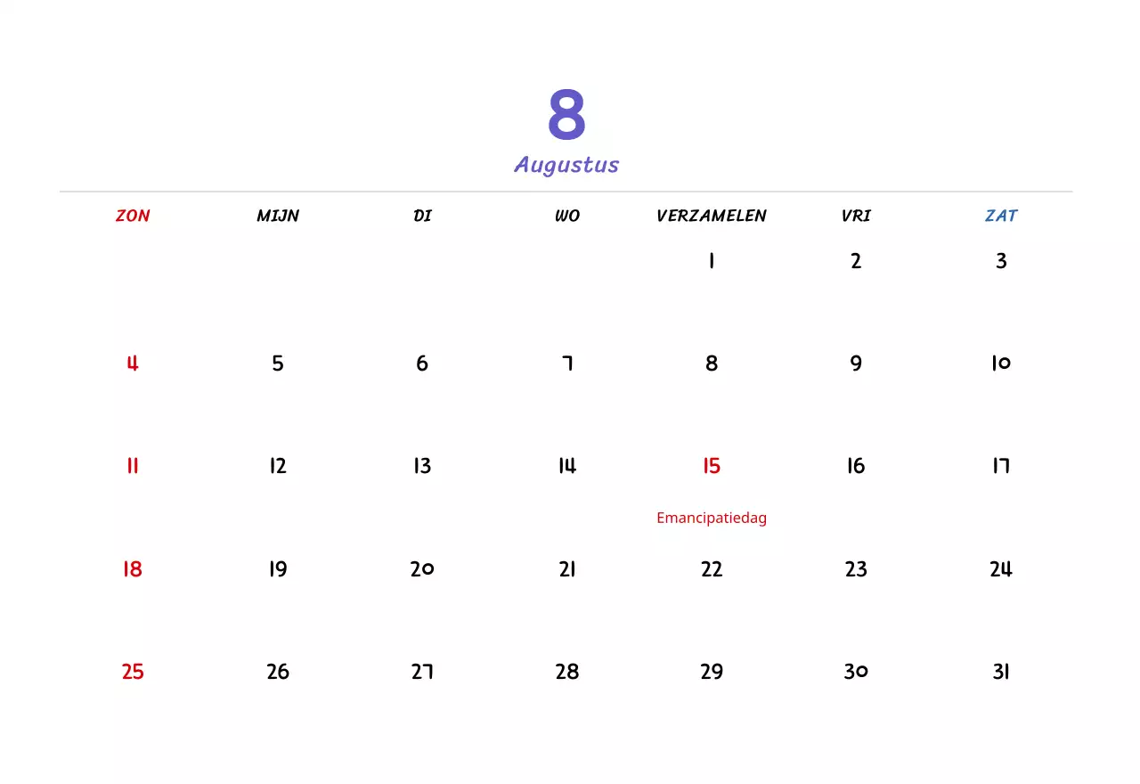 Nieuwjaarskalender met schattige illustraties