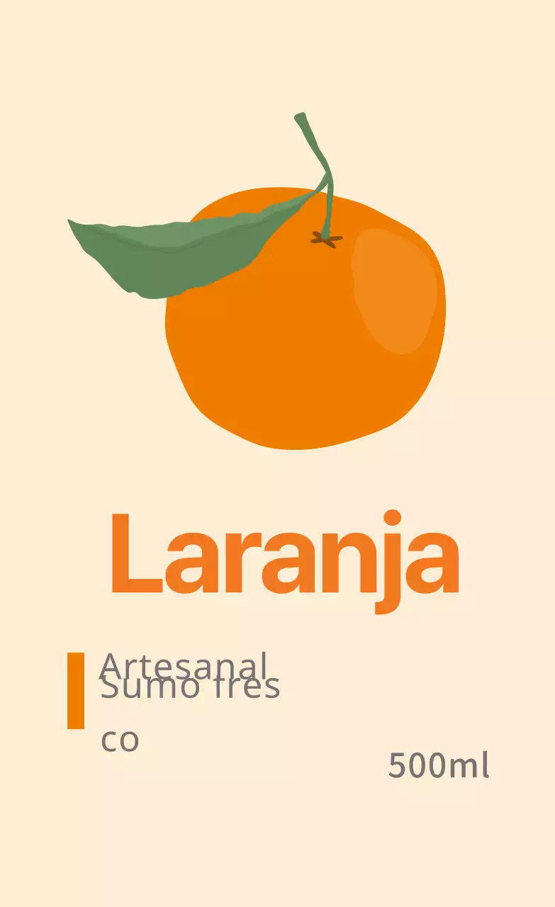 Rótulos de alimentos giros com ilustrações a laranja