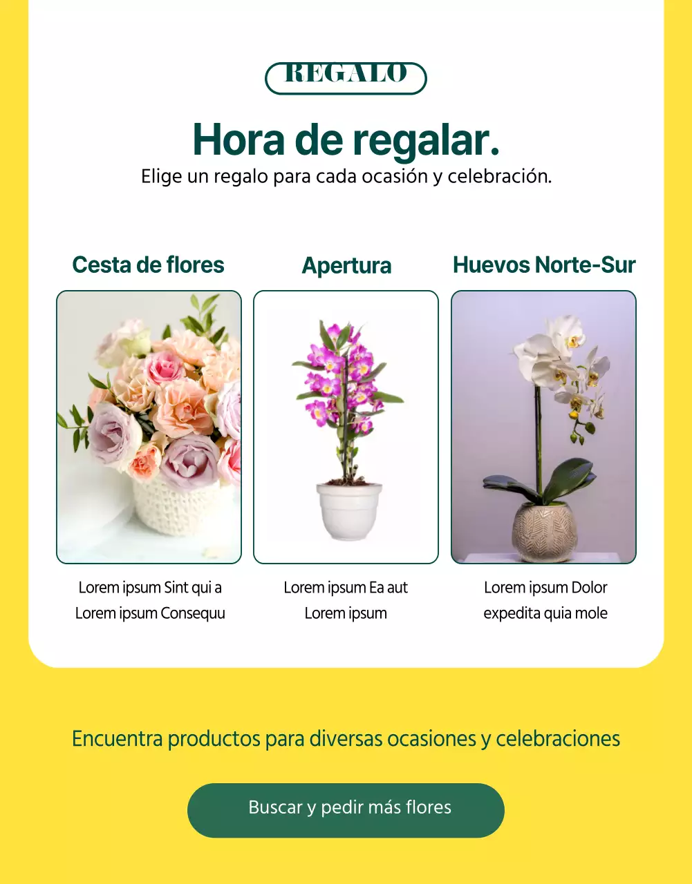 Presentamos el clásico servicio de entrega de flores verde y amarillo