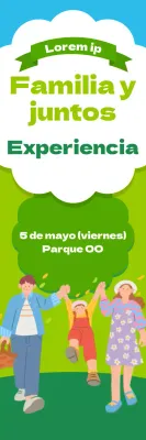 Pancarta verde y azul del Mes de la Familia