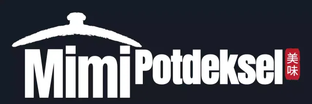 Eenvoudig zwart en rood traditioneel crockpot symbool logo stijl voor werknemers en klanten van een vleeswarenrestaurant