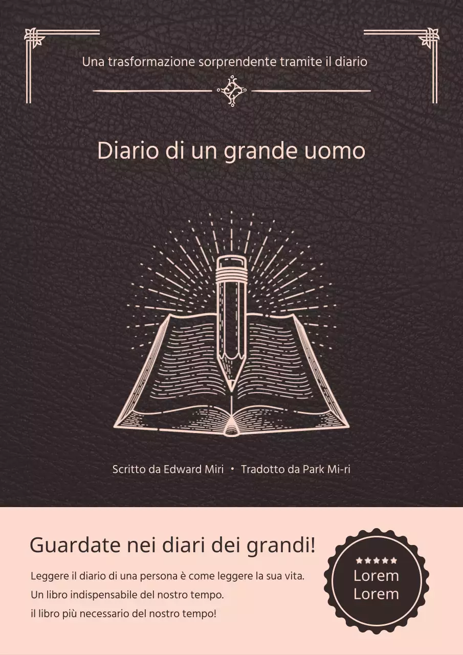 Diario nero e rosa di un grande uomo Libro pratico