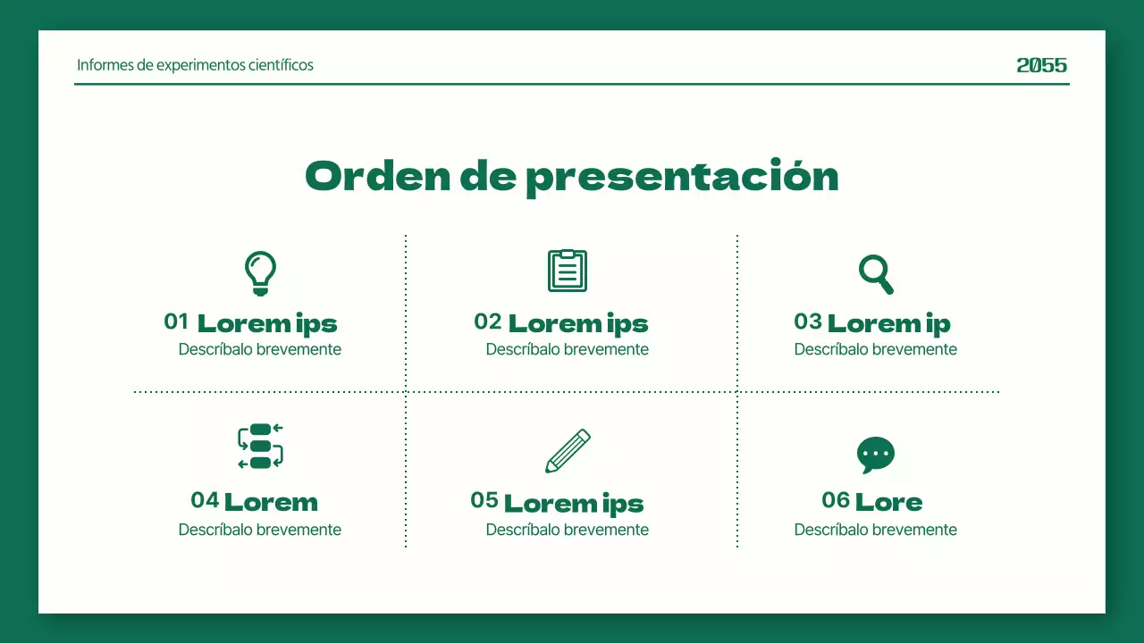 Informes de laboratorio en verde y naranja