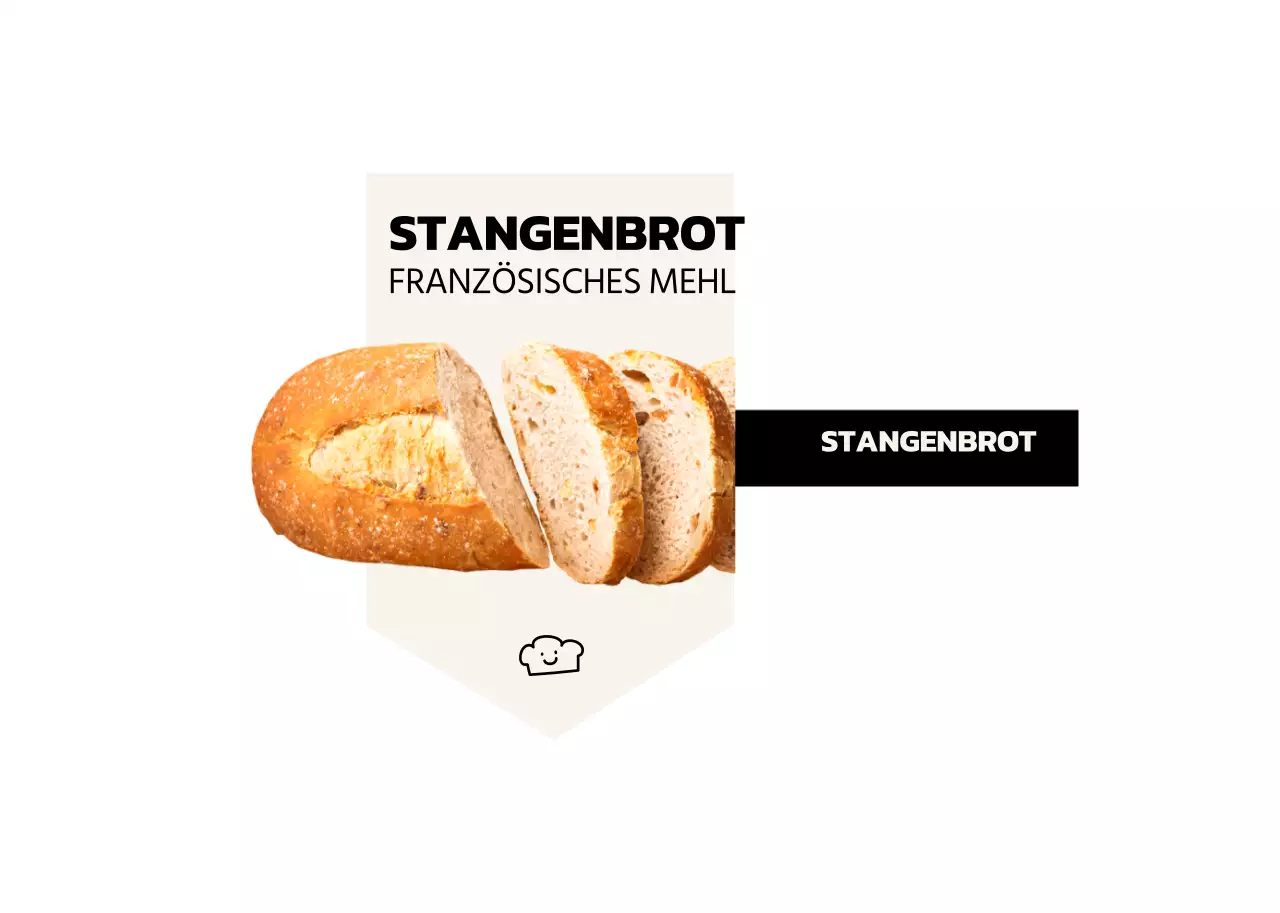Im Inneren einer Bäckerei Speisekarte mit einem einfachen Design mit Bildern von echtem Brot in Schwarz und Elfenbein.