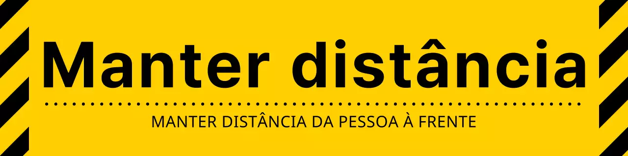 Estilo de combinação de ícones e texto simples e limpo em amarelo e preto Avisos de manutenção da distância