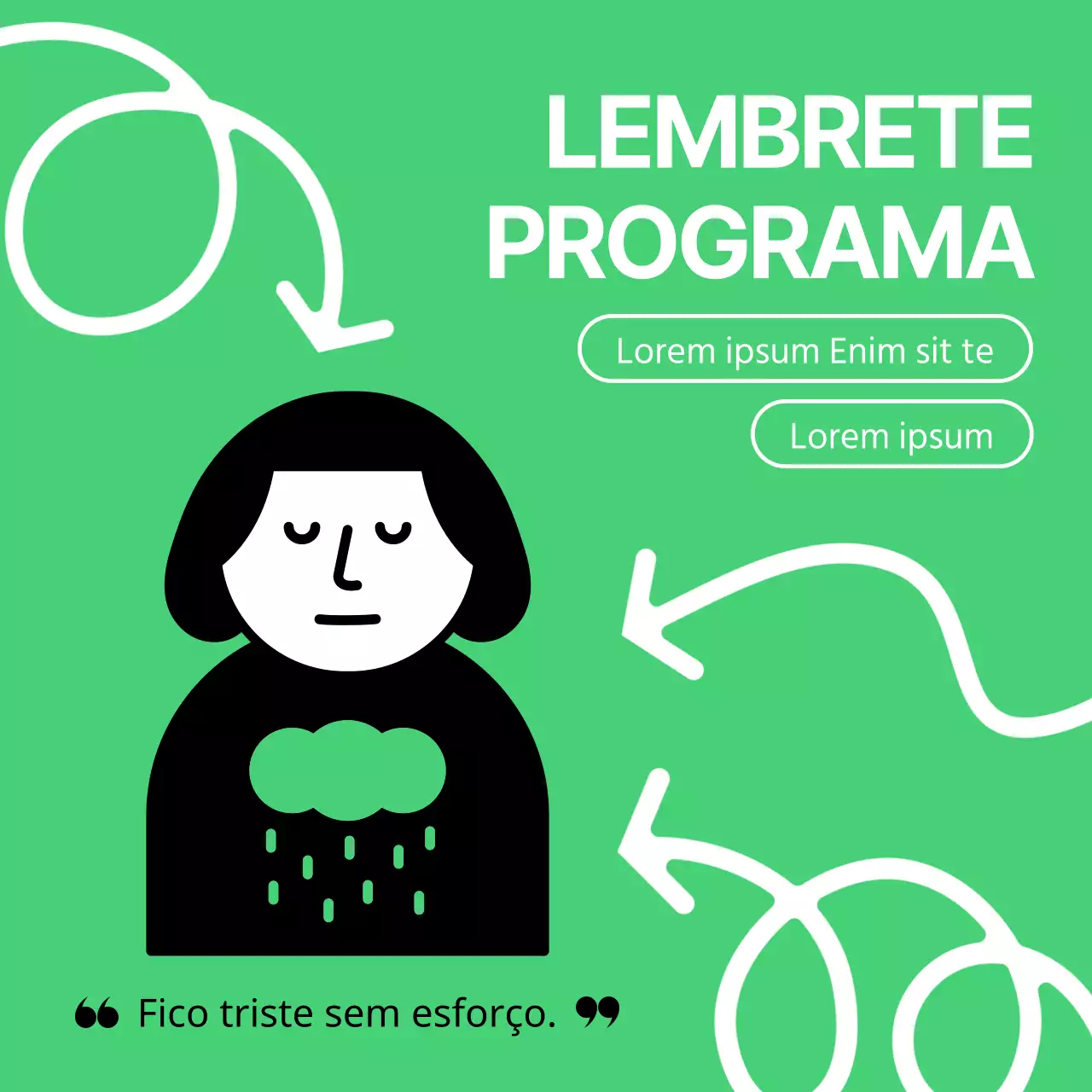 Conteúdo de aconselhamento psicológico simples, verde e ilustrado