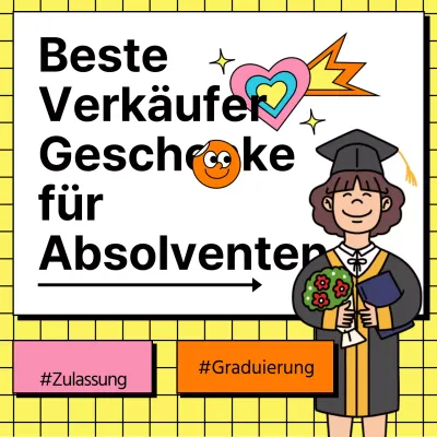 Gelbe Kacheln Weiße Kreidetafel Kitschig Graduierung Zurück zu Schule Geschenkideen