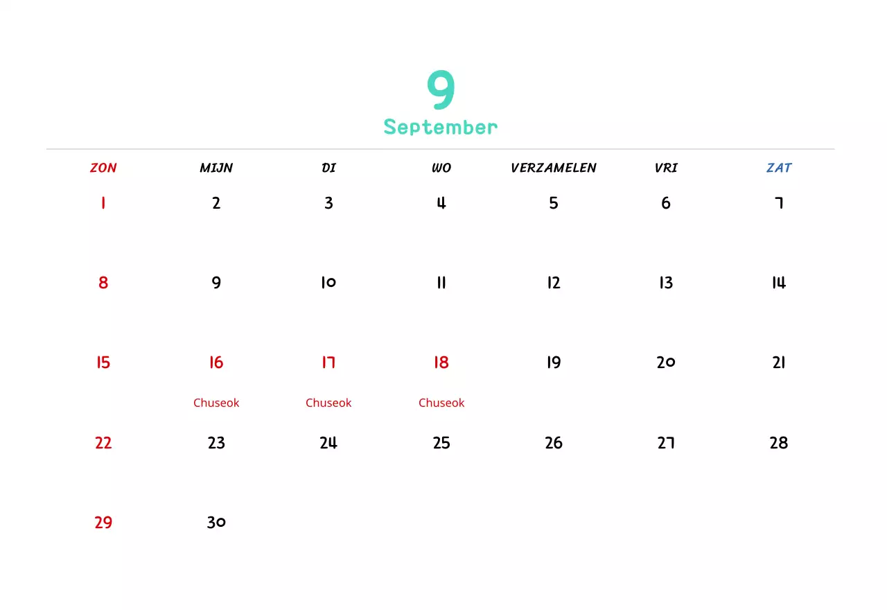 Nieuwjaarskalender met schattige illustraties