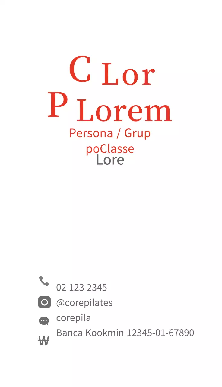 Biglietto da visita illustrato rosso per Pilates