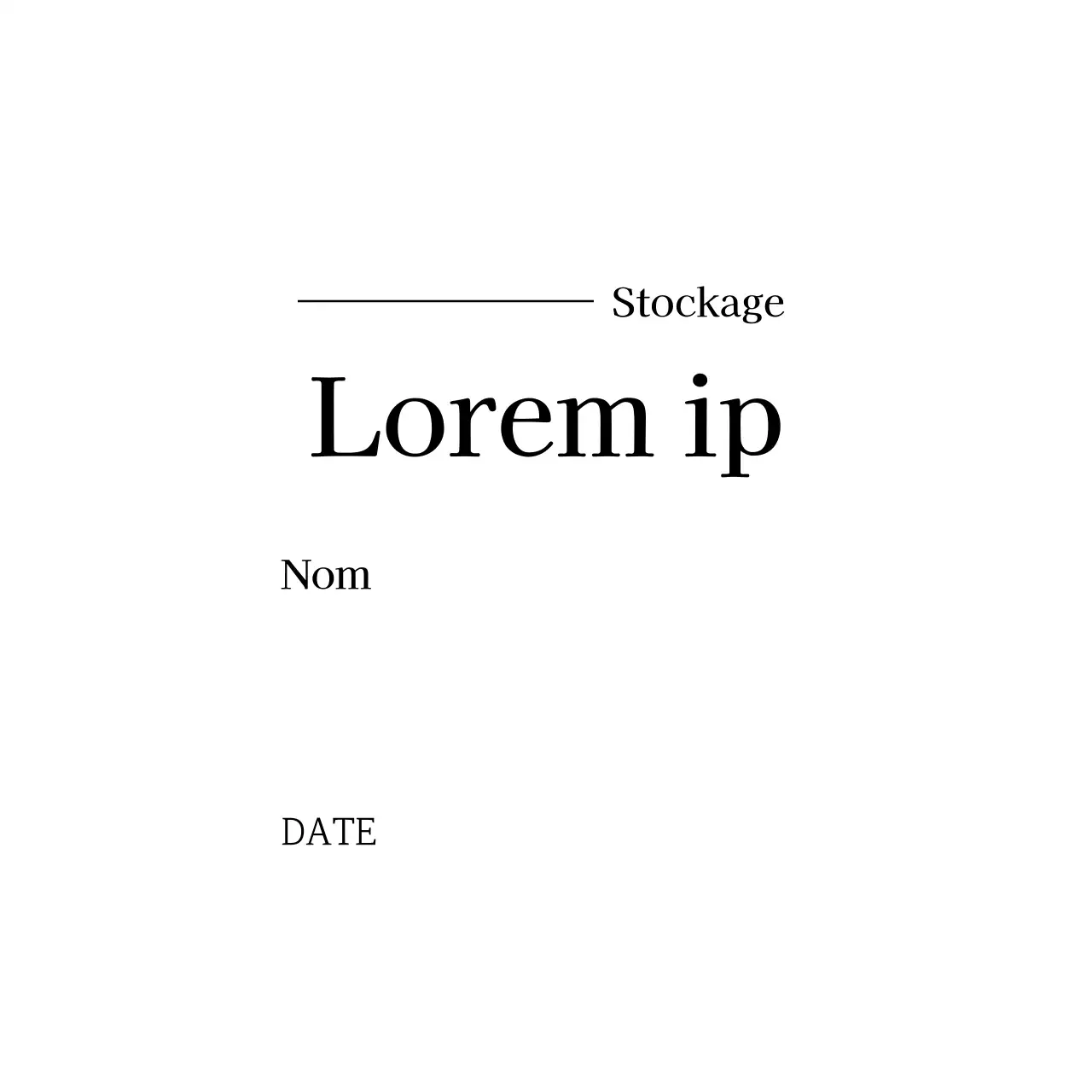 Étiquette de cuisine blanche à texte simple