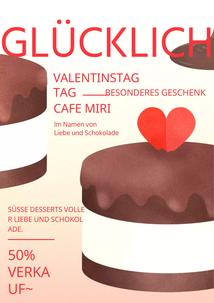 Verkauf zum Valentinstag in Rot und Schokolade