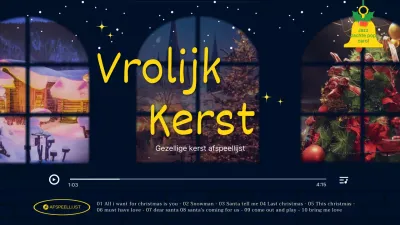 Een miniatuurafbeelding van een afspeellijst met een diep marineblauw vakantiegevoel